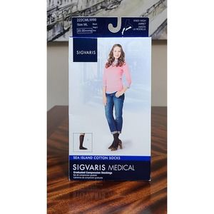 Sigvaris Medical Sea Island Cotton Compression Socks Size ML